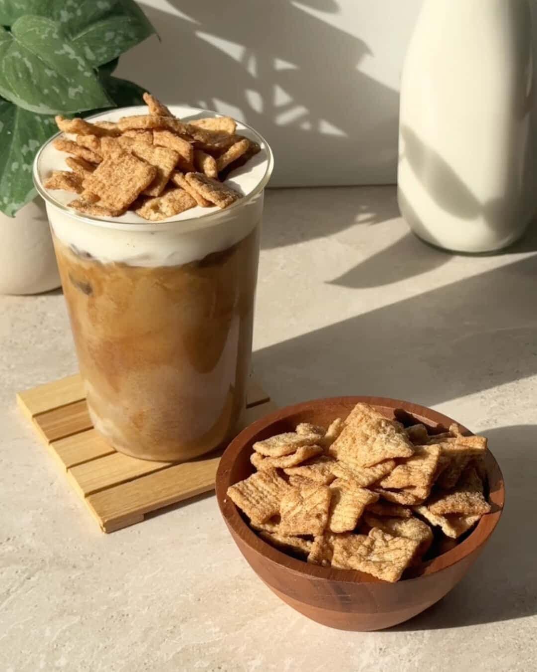 RYZE Mushroom Coffee prepared and served with a light snack